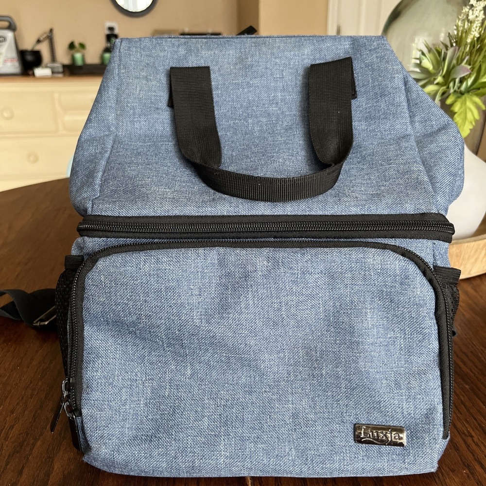 Luxja Breast Pump Bag Women Blue And Black Insulated Professional